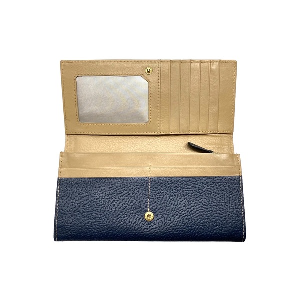 KP2087 Ladies Wallet Navy/Beige Kangaroo leather