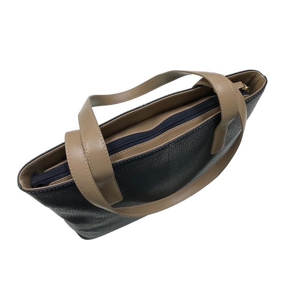 KP2160 Ladies Navy/Beige Kangaroo leather Shoulder Bag