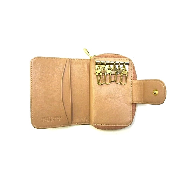 KP5109 Key Case Navy/Beige kangaroo leather
