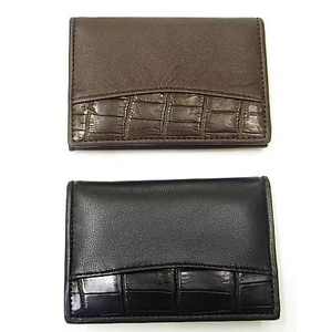 2102CP Card Case Crocodile and Cow leather