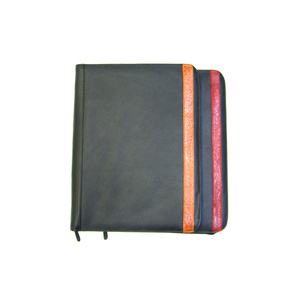 AC58 COMPENDIUM BLACK COW LEATHER WITH TAN EMU TRIM