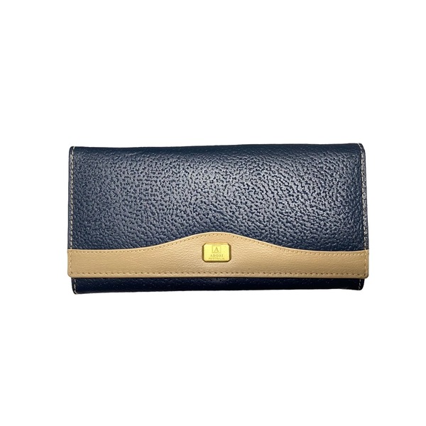 KP2087 Ladies Wallet Navy/Beige Kangaroo leather