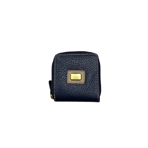 KP2090 Double zip Coin Purse Navy kangaroo leather
