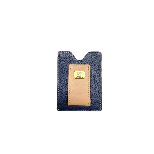 KP5117 Magnetic Money Clip Case Navy/Beige leather