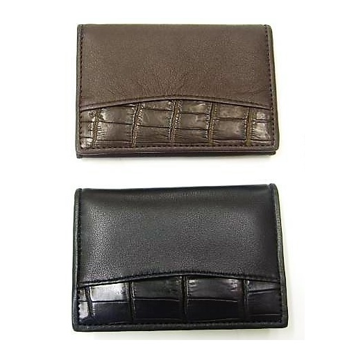 2102CP Black Crocodile and Cow leather