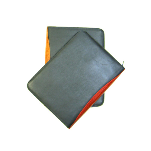AC56 Compendium Black Cow Leather with Tan Emu Trim