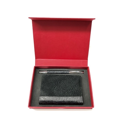 EW3 Journal & Pen Black Suede / Emu leather Boxcolour Green
