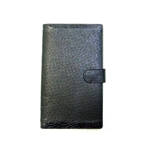EW4200 Passport Wallet Black Emu/Kangaroo leather 
