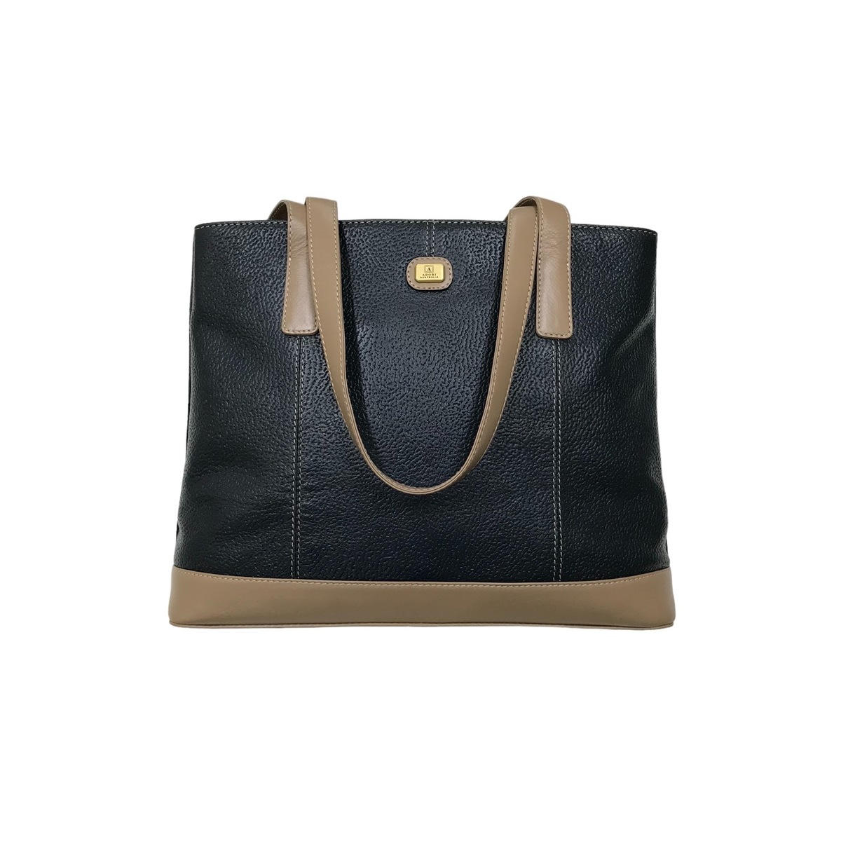 KP2160 Navy/Beige Kangaroo leather shoulder bag
