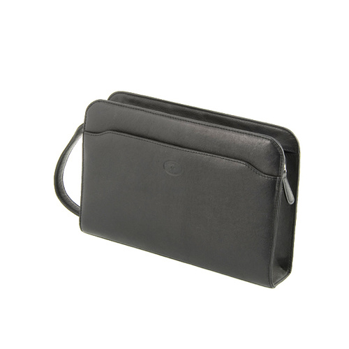 KW3176 Mens Wrist bag Black kangaroo leather