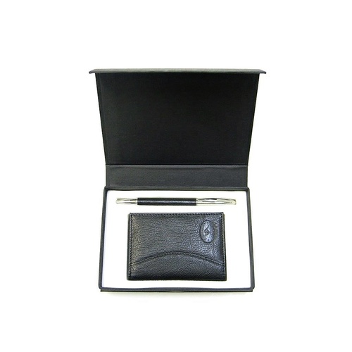KW6 Card Holder&Pen Black kangaroo leather Boxcolour Black