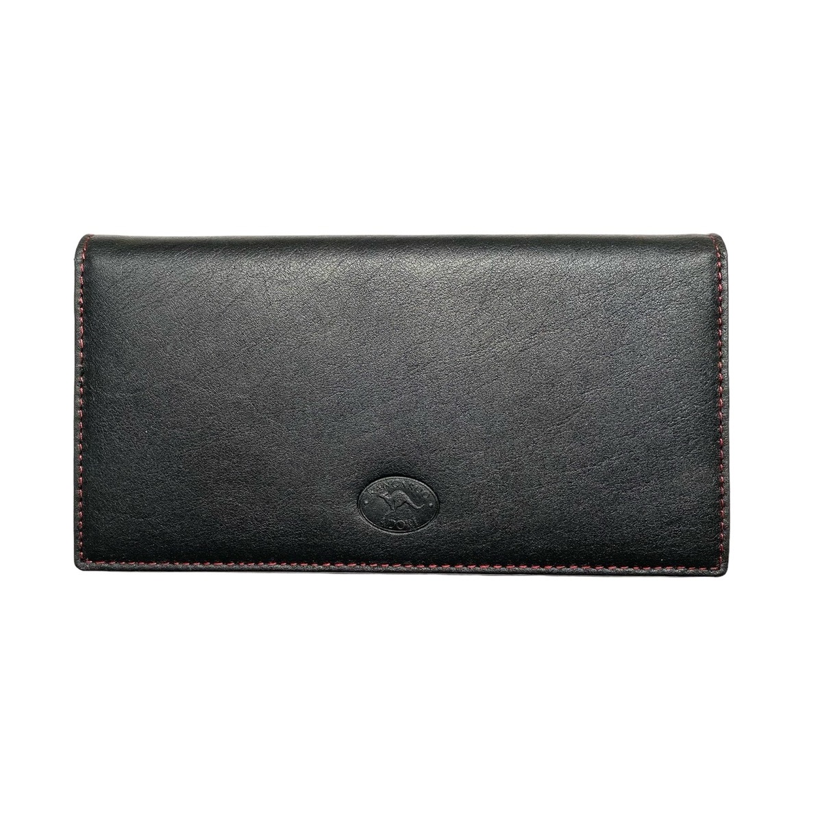 KWC2098 Black Kangaroo leather Red Contrast stitching