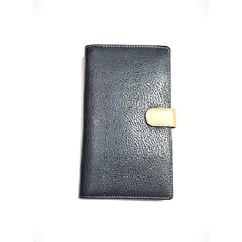 VW3164 Passport Wallet Navy/Beige Cow leather